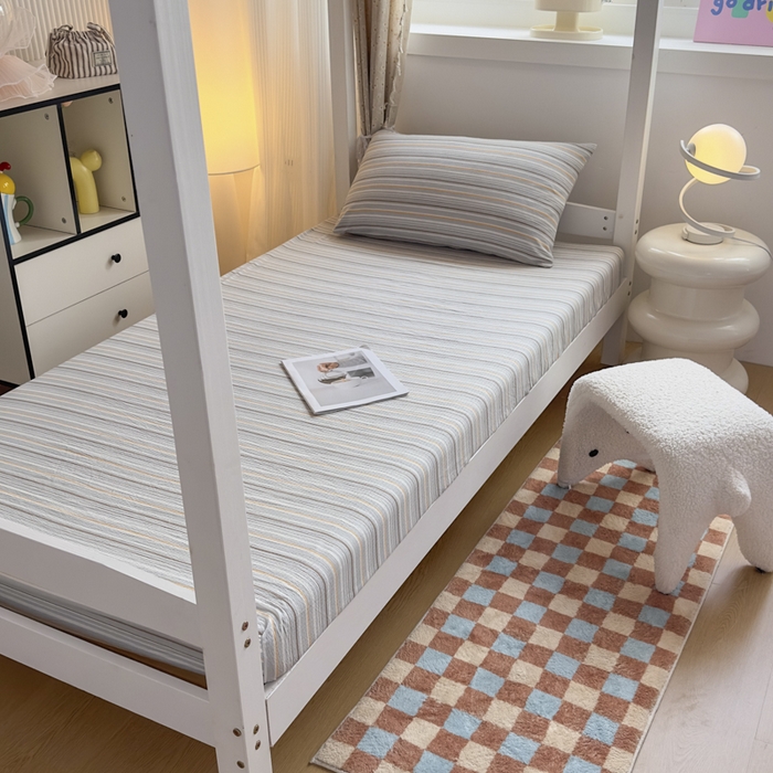 丝芙妮家居（原乐视家纺） 2026新款学生季A类木棉床笠单品床笠单件单床笠 海盐条