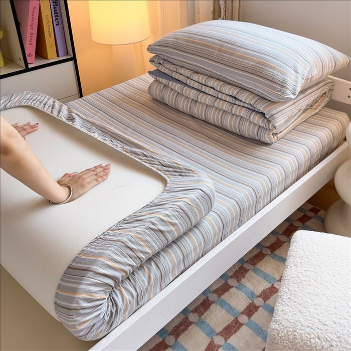 91家纺网 家纺一手货源 找家纺 丝芙妮家居（原乐视家纺） 2026新款学生季A类木棉床笠单品床笠单件单床笠 海盐条