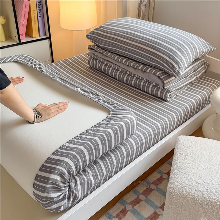 91家纺网 家纺一手货源 找家纺 丝芙妮家居（原乐视家纺） 2026新款学生季A类木棉床笠单品床笠单件单床笠 灰序曲