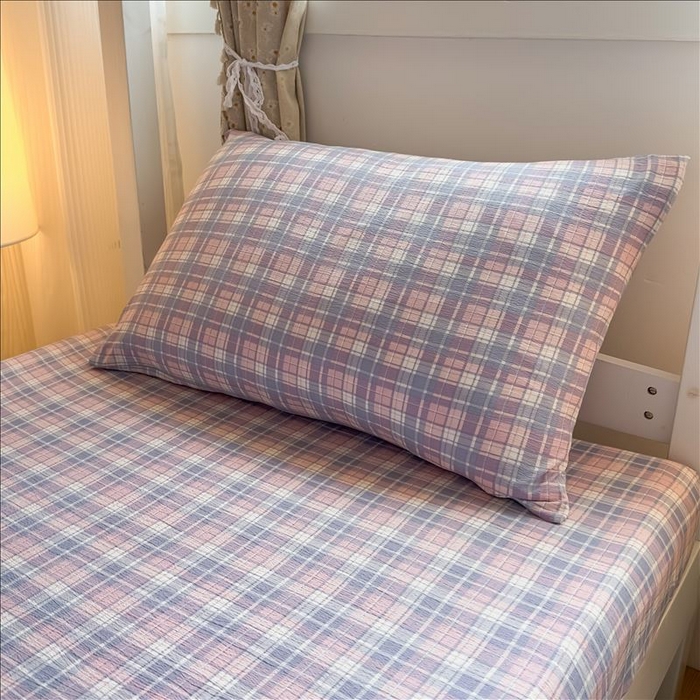 91家纺网 家纺一手货源 找家纺 丝芙妮家居（原乐视家纺） 2026新款学生季A类木棉床笠单品床笠单件单床笠 月影格