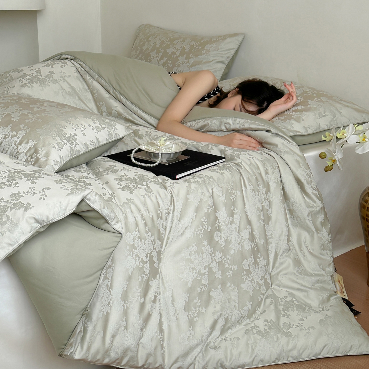 91家纺网 家纺一手货源 找家纺 （总）一加一 2025新款60兰精天丝棉提花 蚕丝大豆抗菌被芯