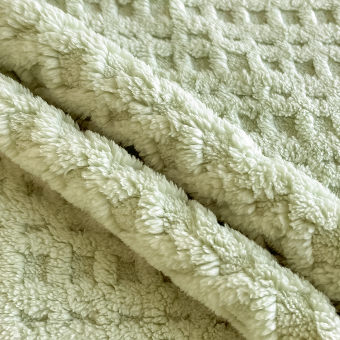 91家纺网 家纺一手货源 找家纺 欧邦 2025新款华夫格塔芙绒单床笠 床笠单件 华夫床笠-果绿