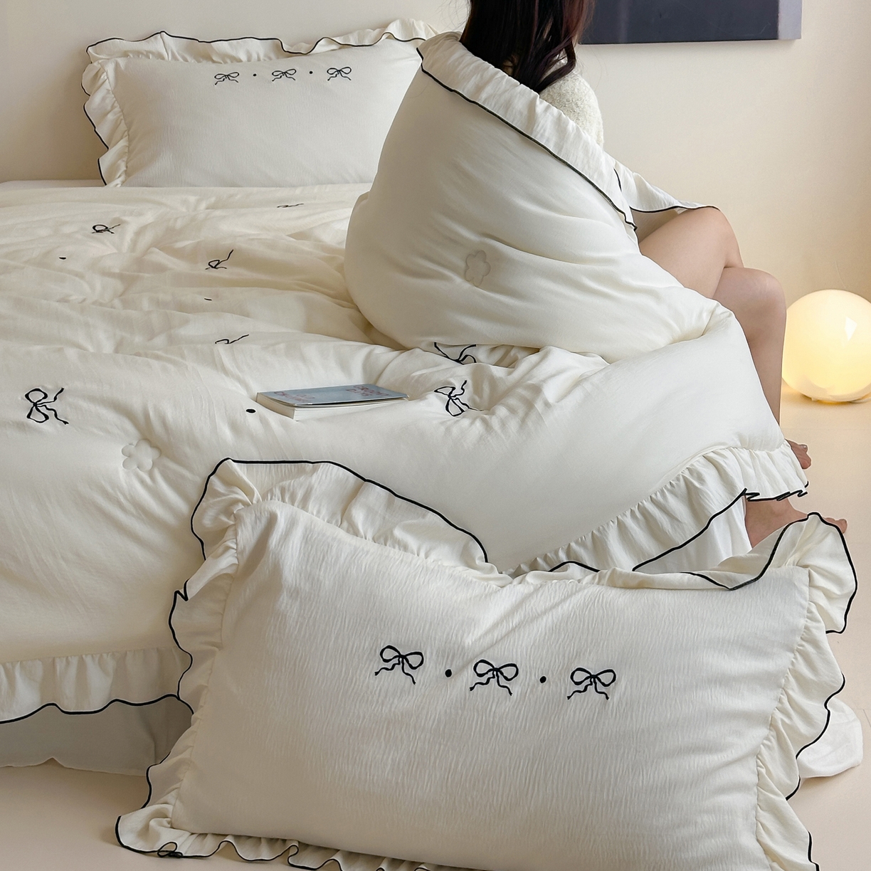 91家纺网 家纺一手货源 找家纺 （总）一加一 2025新款宝宝纱益生菌刺绣抗菌被子被芯