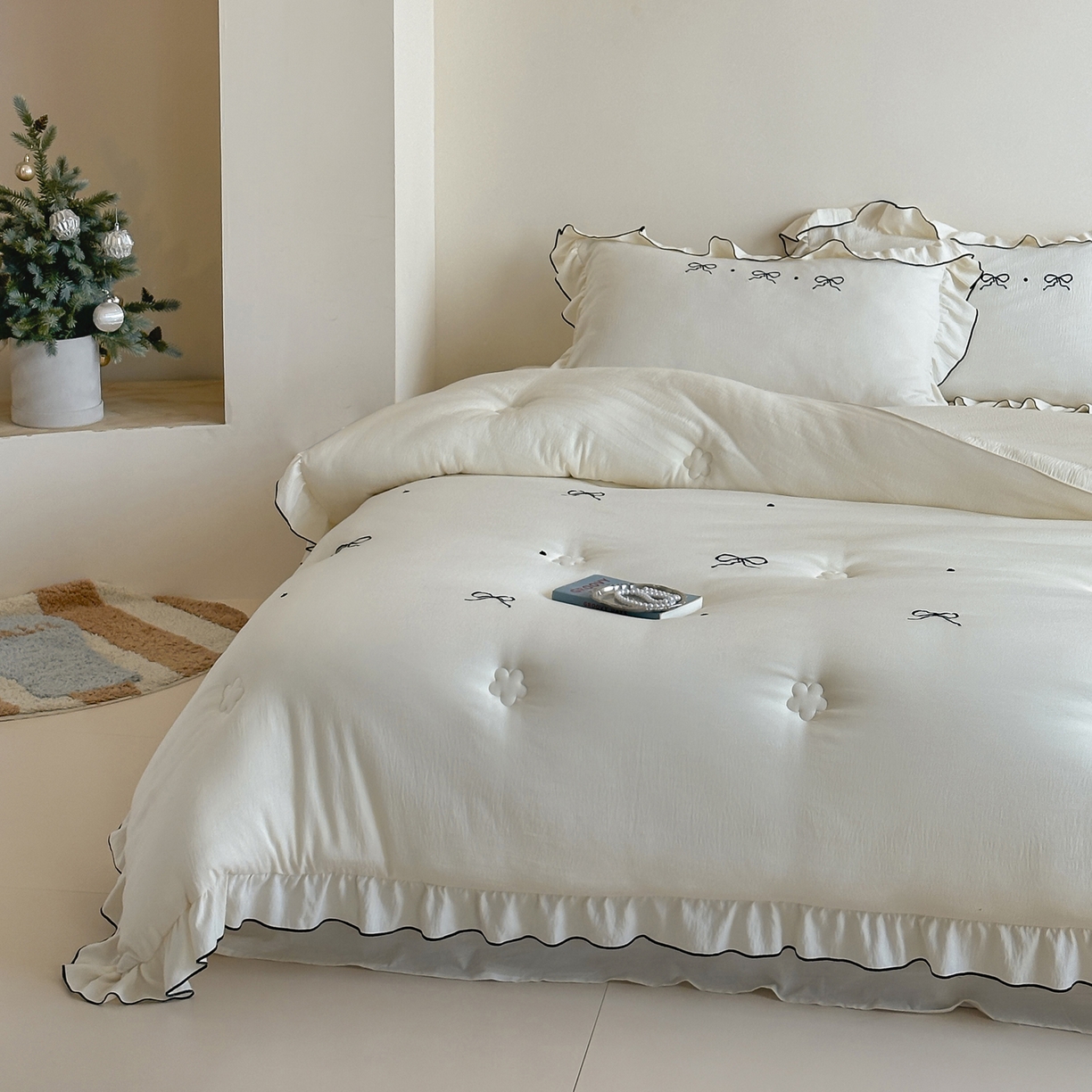 91家纺网 家纺一手货源 找家纺 （总）一加一 2025新款宝宝纱益生菌刺绣抗菌被子被芯