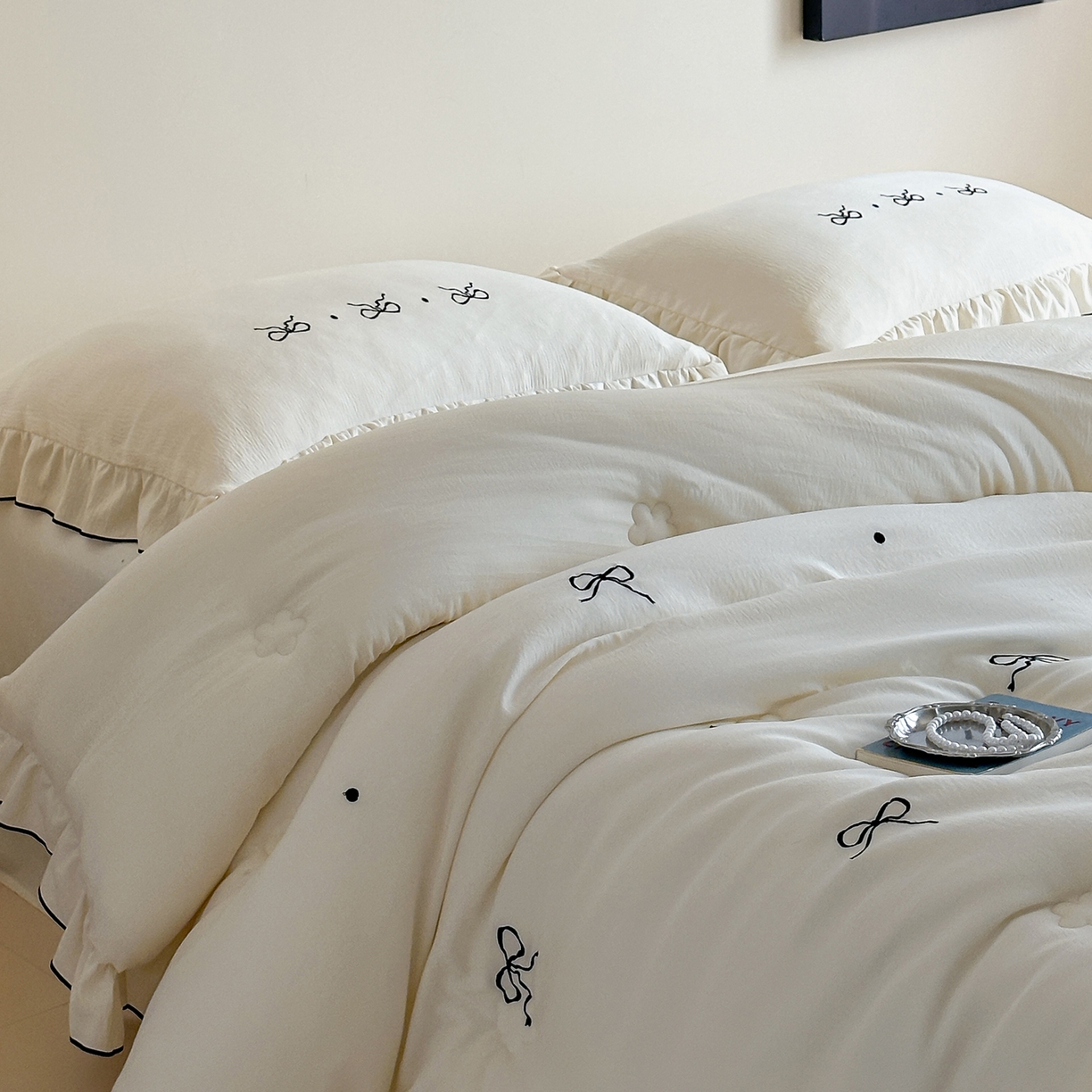 91家纺网 家纺一手货源 找家纺 （总）一加一 2025新款宝宝纱益生菌刺绣抗菌被子被芯