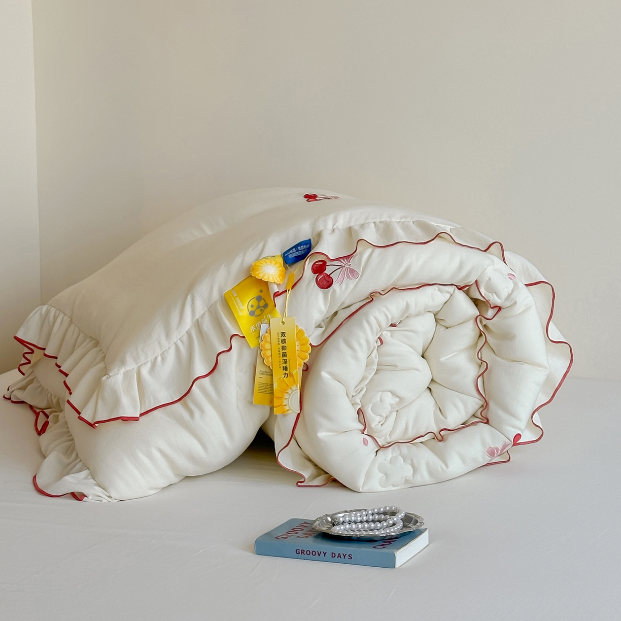 91家纺网 家纺一手货源 找家纺 （总）一加一 2025新款宝宝纱益生菌刺绣抗菌被子被芯