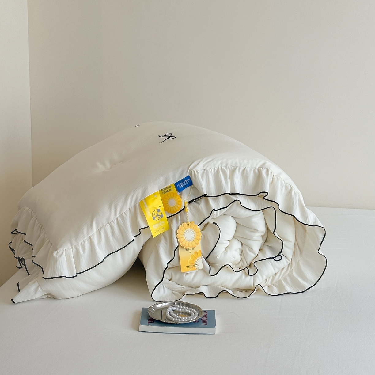 91家纺网 家纺一手货源 找家纺 一加一 2025新款宝宝纱益生菌刺绣抗菌被子被芯 甜心蝶语