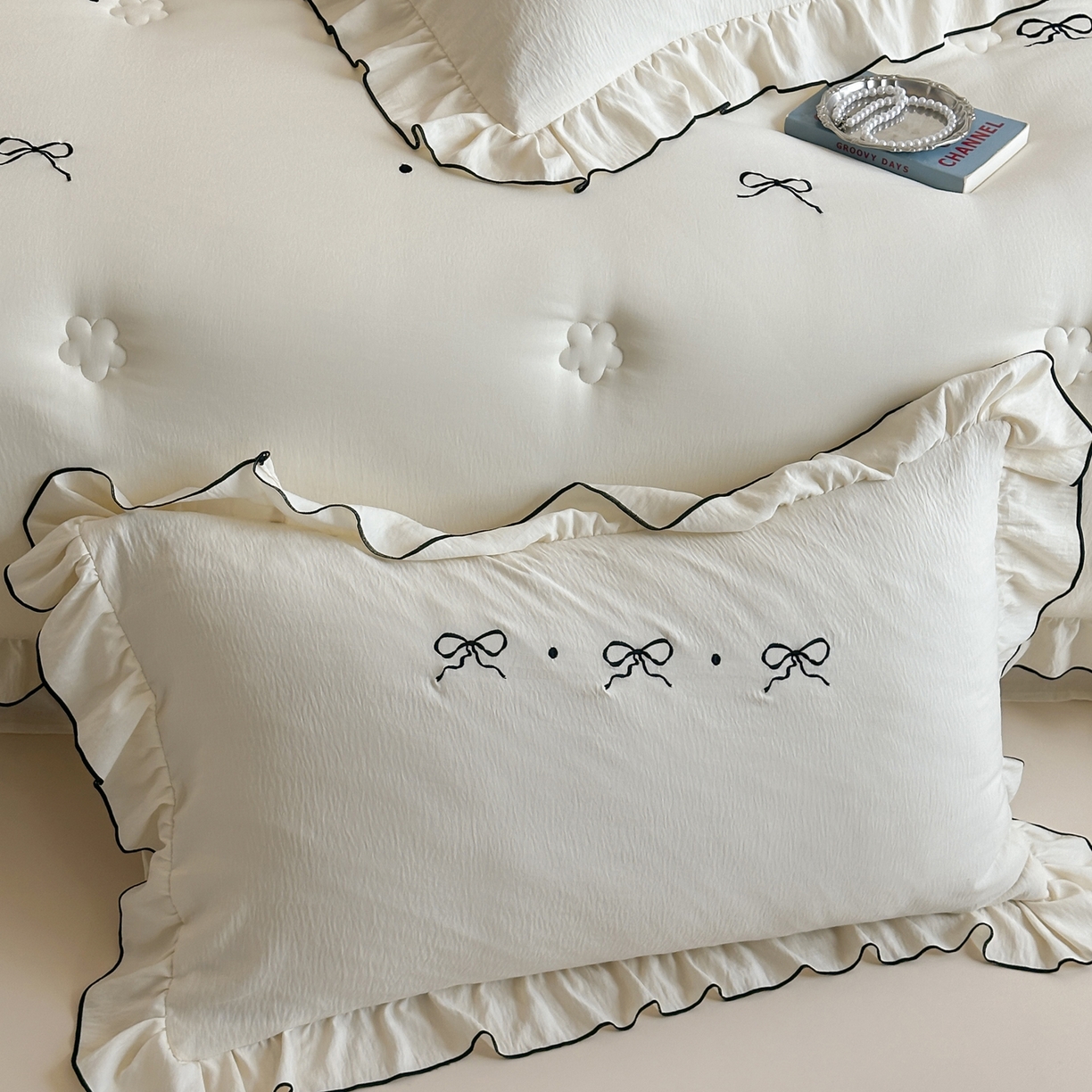 91家纺网 家纺一手货源 找家纺 一加一 2025新款宝宝纱益生菌刺绣抗菌被子被芯 甜心蝶语