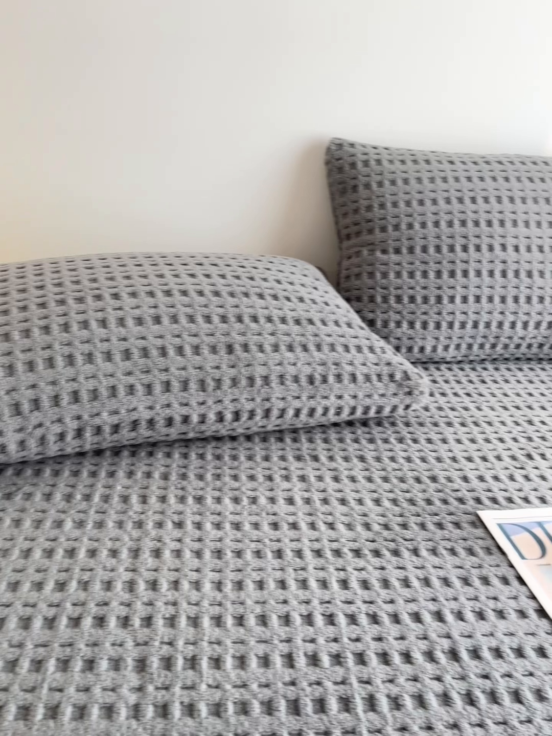 91家纺网 家纺一手货源 找家纺 欧邦 2025新款华夫格塔芙绒单床笠 床笠单件 华夫床笠-深灰