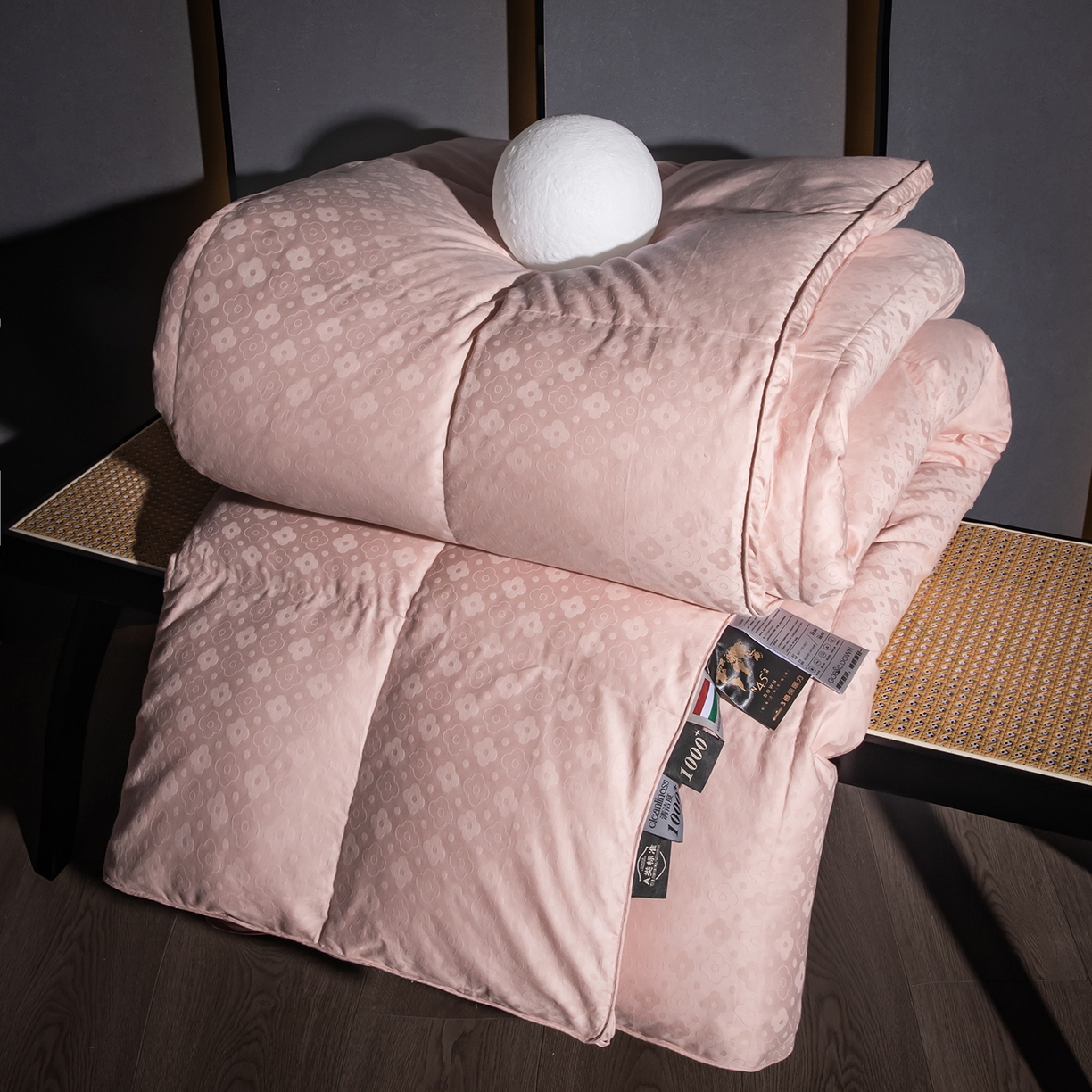 （总）华盛羽绒被壳 2025新款全棉四叶草双层纱提花自充绒羽绒被壳羽绒被