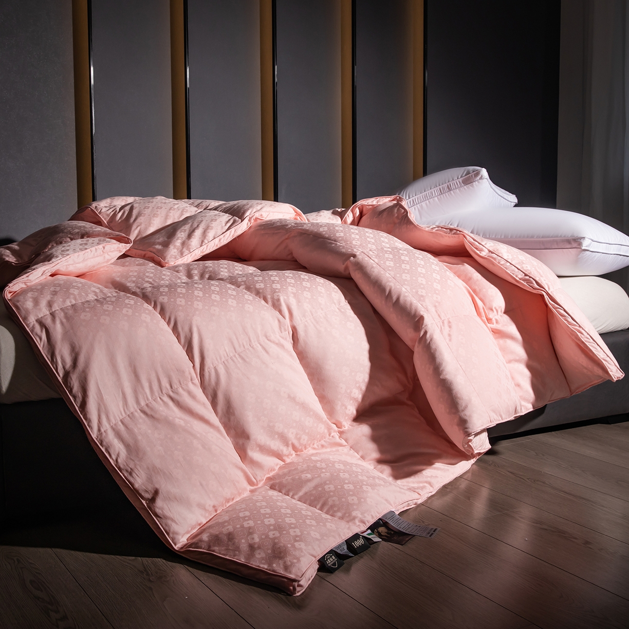 91家纺网 家纺一手货源 找家纺 （总）御眠纺羽绒被壳 2025新款全棉四叶草双层纱提花自充绒羽绒被壳羽绒被