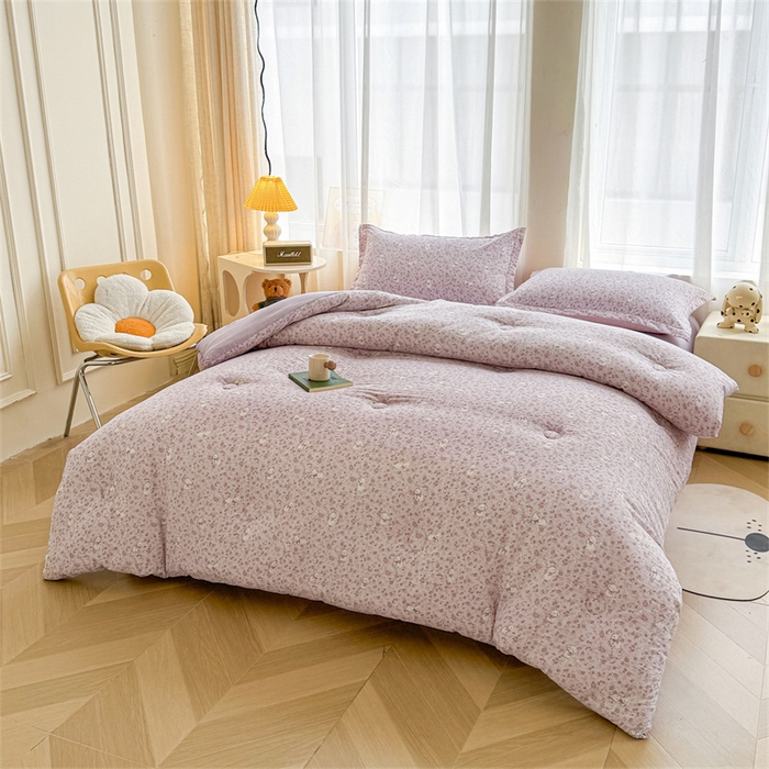 91家纺网 家纺一手货源 找家纺 小石头家纺 2025新款亲肤舒适云感双层纱抗菌被被子被芯 花园小兔