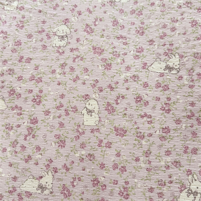 91家纺网 家纺一手货源 找家纺 小石头家纺 2025新款亲肤舒适云感双层纱抗菌被被子被芯 花园小兔