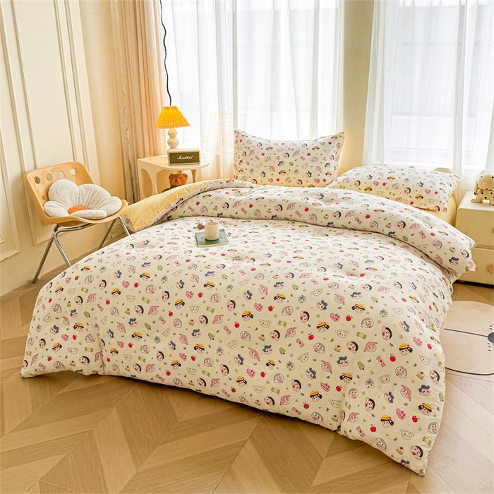 91家纺网 家纺一手货源 找家纺 小石头家纺 2025新款亲肤舒适云感双层纱抗菌被被子被芯 乐园派对