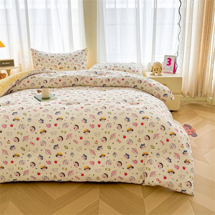 91家纺网 家纺一手货源 找家纺 小石头家纺 2025新款亲肤舒适云感双层纱抗菌被被子被芯 乐园派对