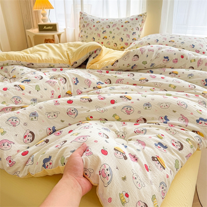 91家纺网 家纺一手货源 找家纺 小石头家纺 2025新款亲肤舒适云感双层纱抗菌被被子被芯 乐园派对