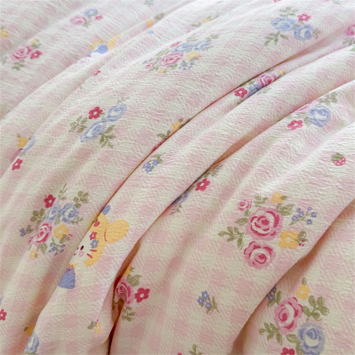 91家纺网 家纺一手货源 找家纺 小石头家纺 2025新款亲肤舒适云感双层纱抗菌被被子被芯 萌宠猫咪