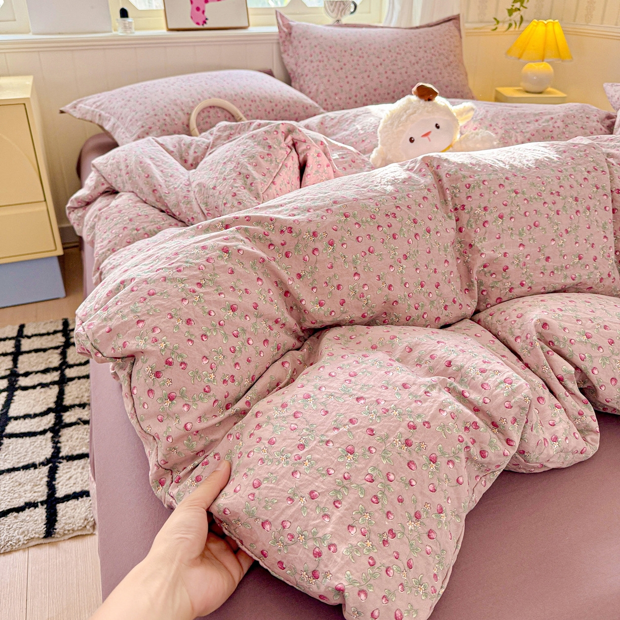 91家纺网 家纺一手货源 找家纺 （总）梦莱斯 2025新款韩国小布袋古法云感棉四件套