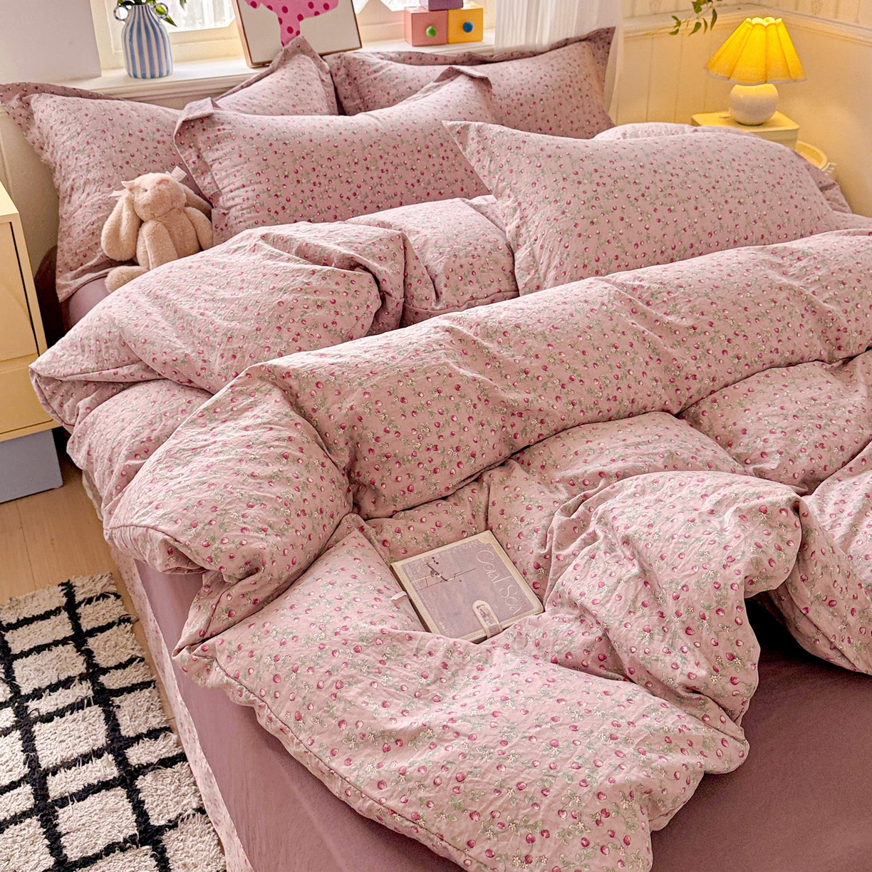 91家纺网 家纺一手货源 找家纺 （总）梦莱斯 2025新款韩国小布袋古法云感棉四件套