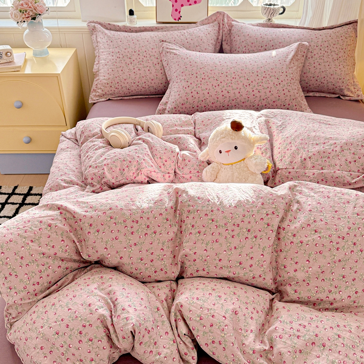 91家纺网 家纺一手货源 找家纺 （总）梦莱斯 2025新款韩国小布袋古法云感棉四件套