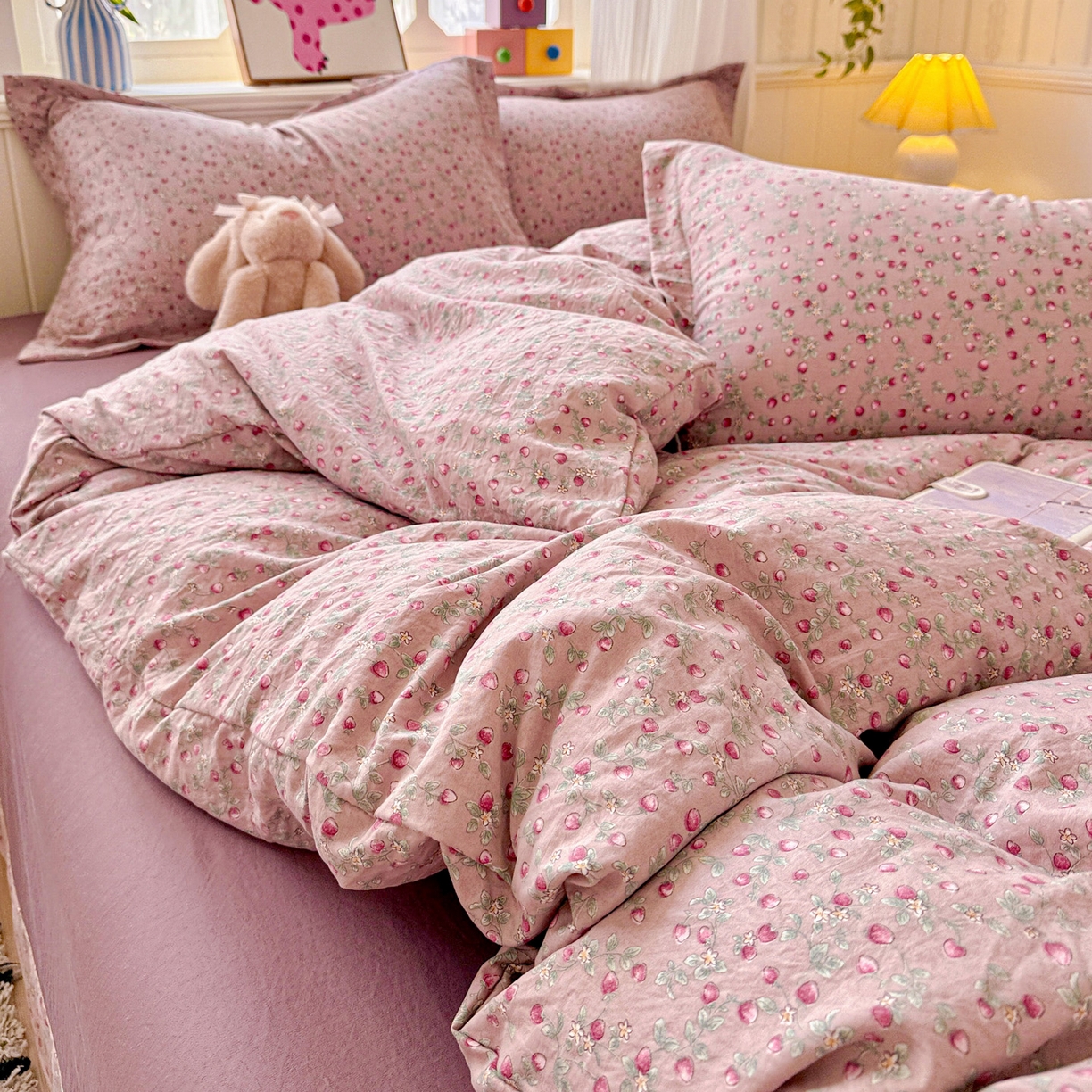 91家纺网 家纺一手货源 找家纺 （总）梦莱斯 2025新款韩国小布袋古法云感棉四件套