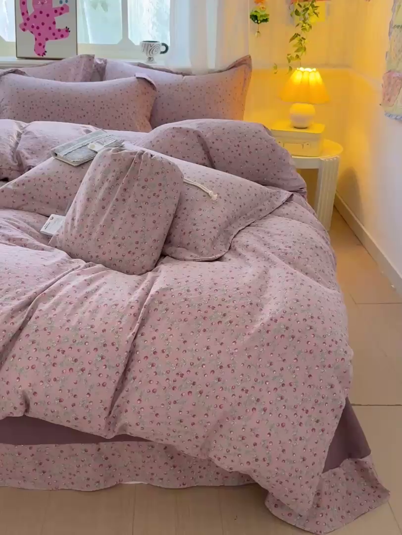 91家纺网 家纺一手货源 找家纺 （总）梦莱斯 2025新款韩国小布袋古法云感棉四件套