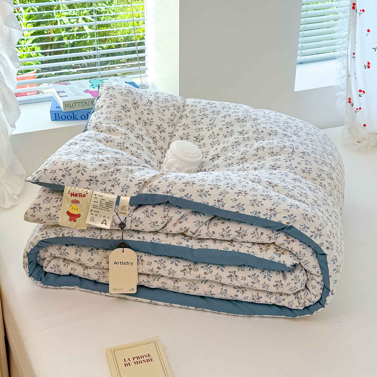 91家纺网 家纺一手货源 找家纺 弗苓家纺 2025新款糯叽叽ins风双层纱水洗棉冬被被子被芯 安妮兔