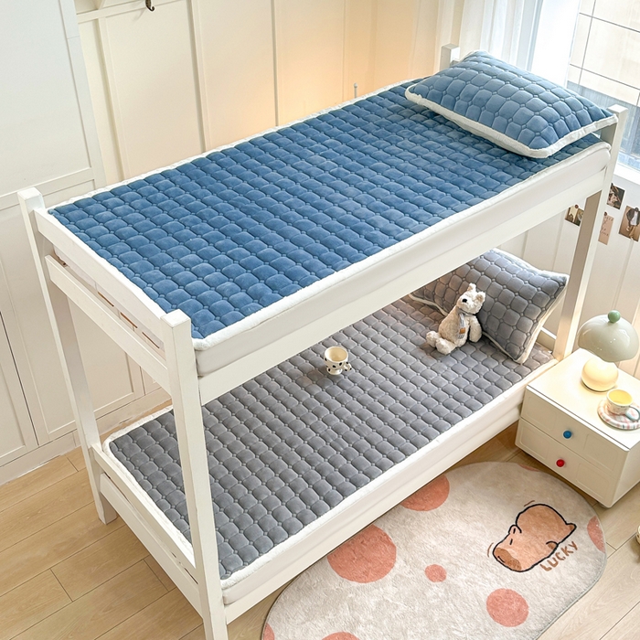 91家纺网 家纺一手货源 找家纺 优品惠 2025新款冬季牛奶绒床垫床褥垫子床护垫加绒床盖学生宿舍上下铺 高级灰