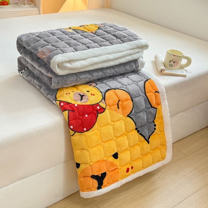 91家纺网 家纺一手货源 找家纺 优品惠 2025新款冬季牛奶绒床垫床褥垫子床护垫加绒床盖学生宿舍上下铺 卡皮巴拉