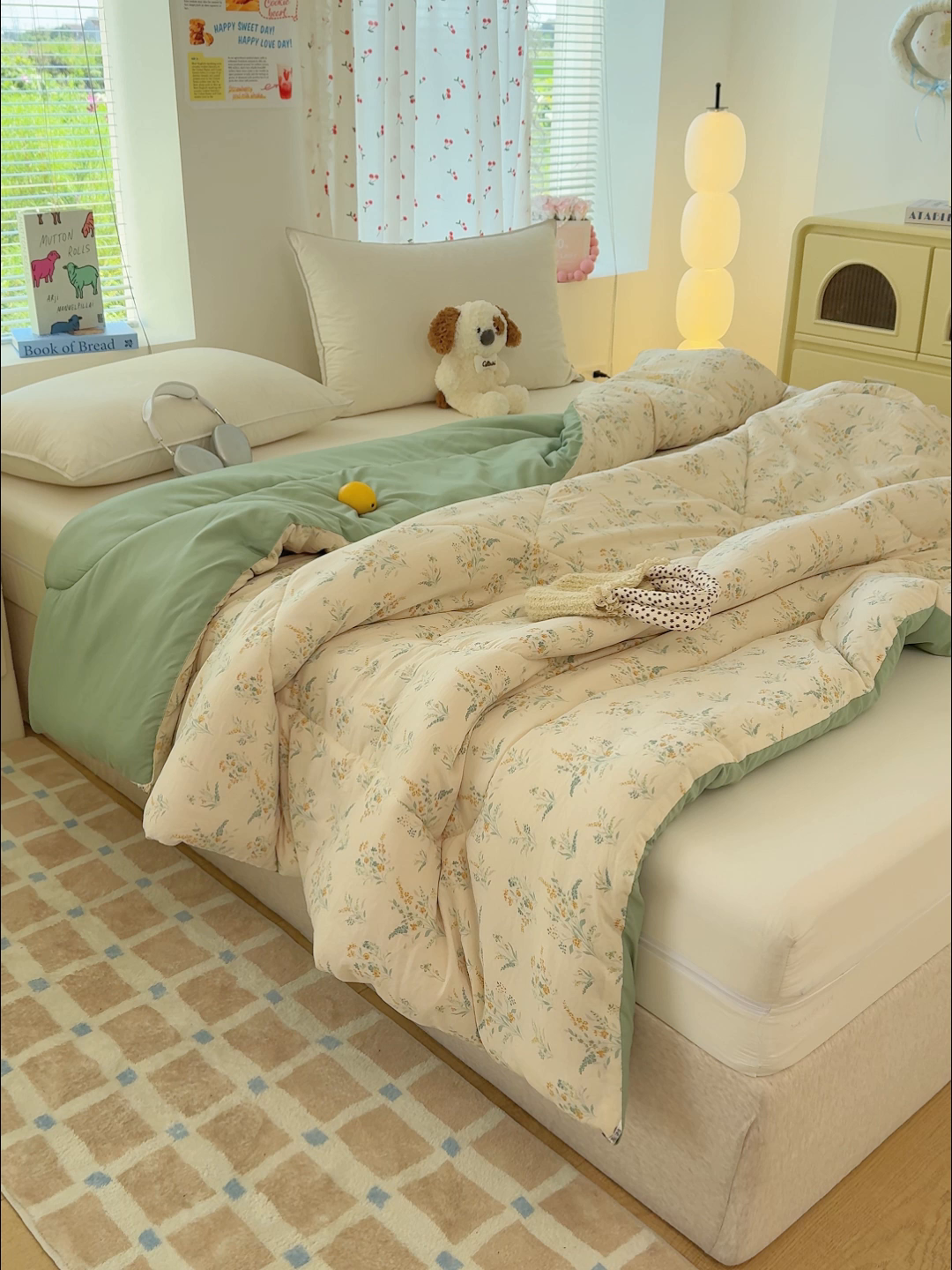 91家纺网 家纺一手货源 找家纺 弗苓家纺 2025新款糯叽叽ins风双层纱水洗棉冬被被子被芯 绚颜