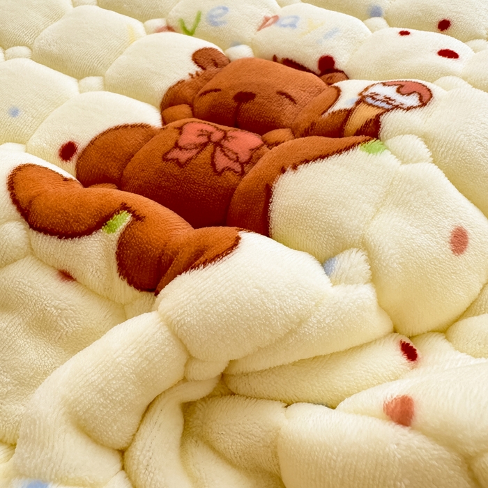 91家纺网 家纺一手货源 找家纺 优品惠 2025新款冬季牛奶绒床垫床褥垫子床护垫加绒床盖学生宿舍上下铺 卡皮巴拉米