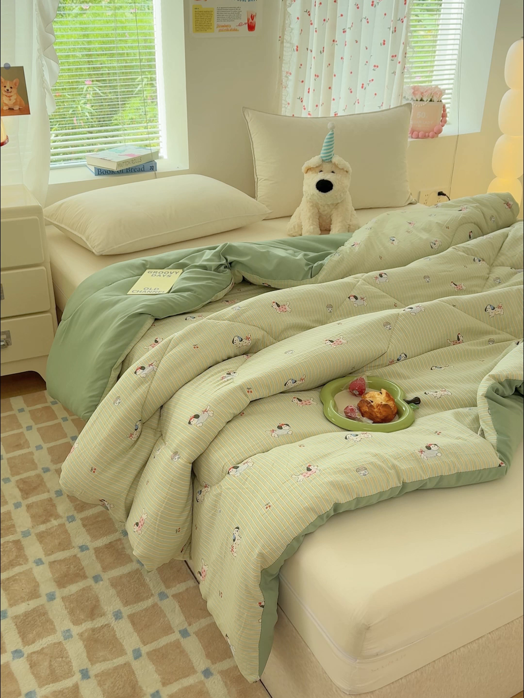 91家纺网 家纺一手货源 找家纺 弗苓家纺 2025新款糯叽叽ins风双层纱水洗棉冬被被子被芯 汪汪队