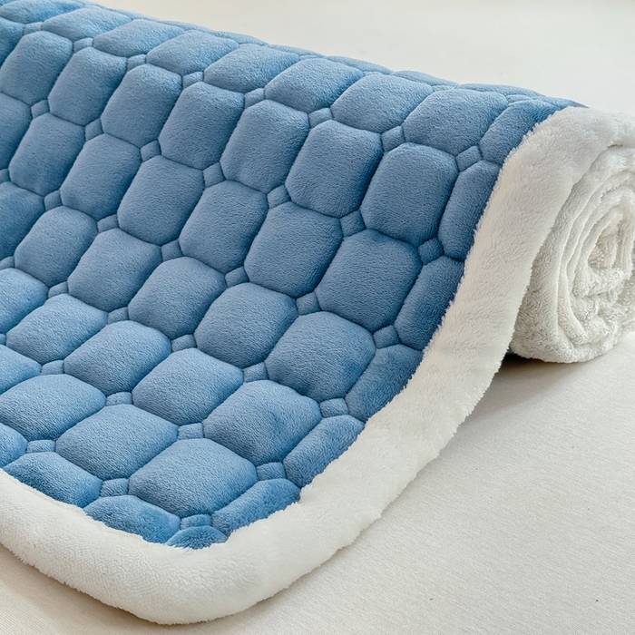 91家纺网 家纺一手货源 找家纺 优品惠 2025新款冬季牛奶绒床垫床褥垫子床护垫加绒床盖学生宿舍上下铺 蓝色