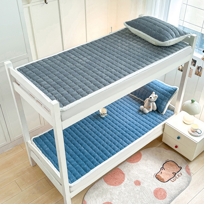 91家纺网 家纺一手货源 找家纺 优品惠 2025新款冬季牛奶绒床垫床褥垫子床护垫加绒床盖学生宿舍上下铺 蓝色