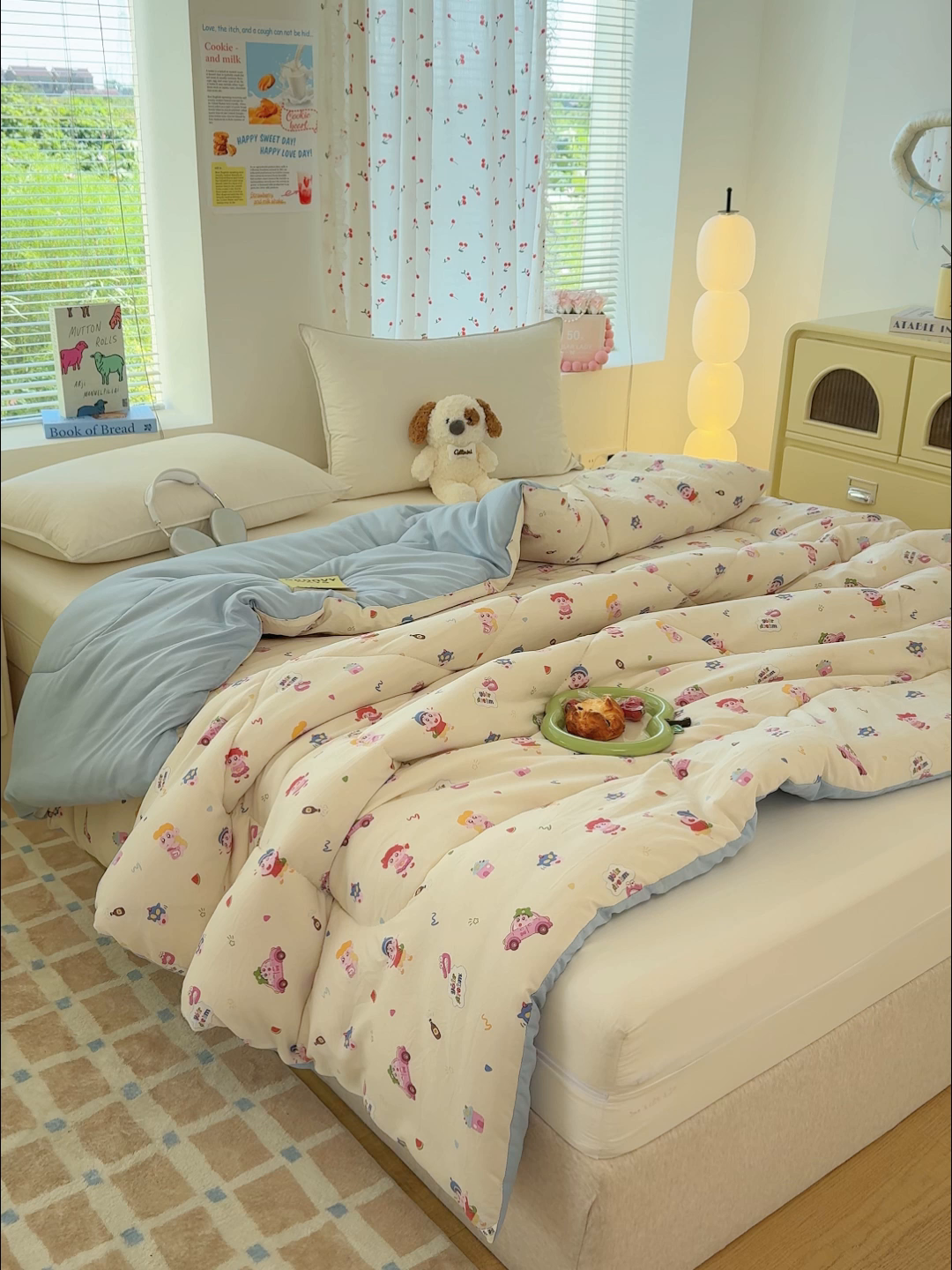 91家纺网 家纺一手货源 找家纺 弗苓家纺 2025新款糯叽叽ins风双层纱水洗棉冬被被子被芯 蜡笔小新