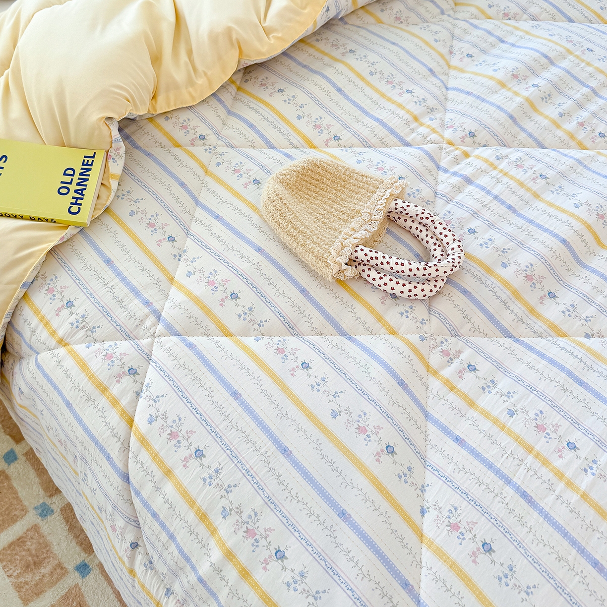 91家纺网 家纺一手货源 找家纺 弗苓家纺 2025新款糯叽叽ins风双层纱水洗棉冬被被子被芯 春晓