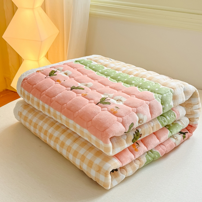 91家纺网 家纺一手货源 找家纺 优品惠 2025新款冬季牛奶绒床垫床褥垫子床护垫加绒床盖学生宿舍上下铺 熊兔花园