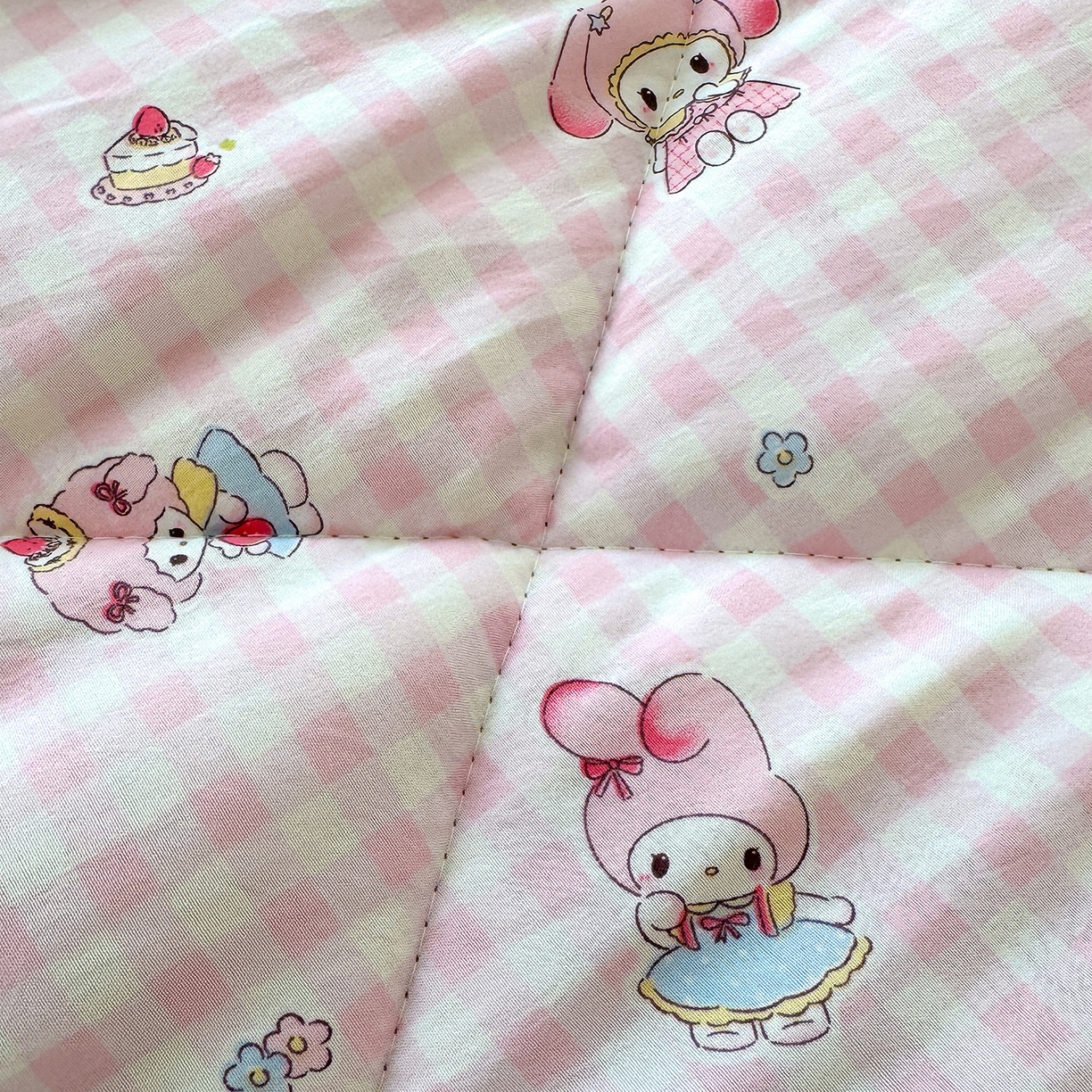 91家纺网 家纺一手货源 找家纺 弗苓家纺 2025新款糯叽叽ins风双层纱水洗棉冬被被子被芯 垂耳免