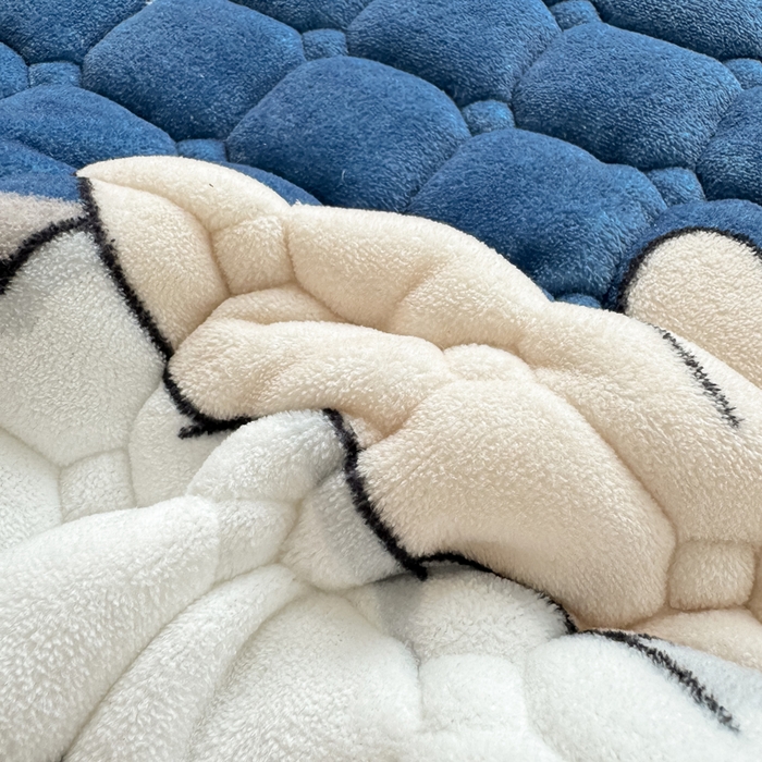 91家纺网 家纺一手货源 找家纺 优品惠 2025新款冬季牛奶绒床垫床褥垫子床护垫加绒床盖学生宿舍上下铺 月亮蓝