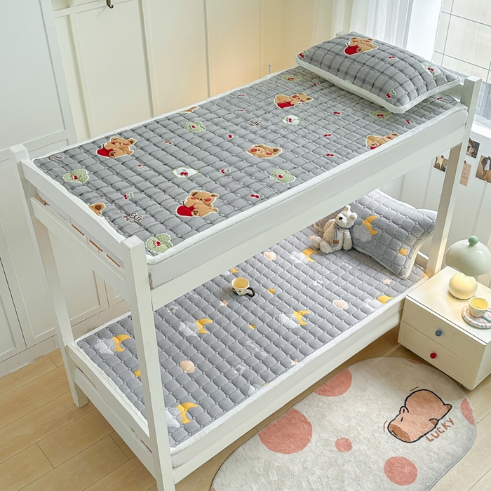 91家纺网 家纺一手货源 找家纺 优品惠 2025新款冬季牛奶绒床垫床褥垫子床护垫加绒床盖学生宿舍上下铺 织梦星月灰