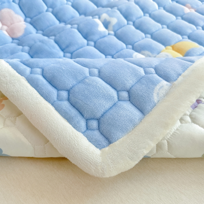 91家纺网 家纺一手货源 找家纺 优品惠 2025新款冬季牛奶绒床垫床褥垫子床护垫加绒床盖学生宿舍上下铺 织梦星月蓝