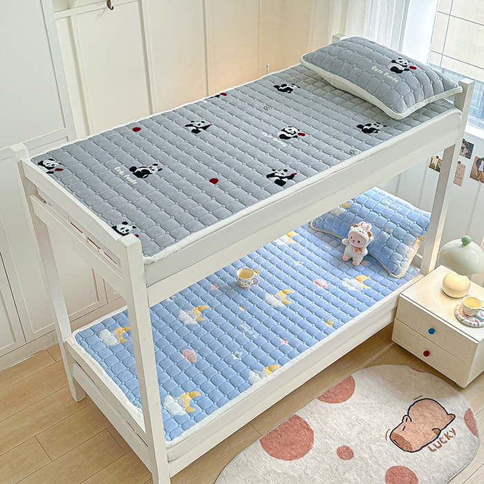 91家纺网 家纺一手货源 找家纺 优品惠 2025新款冬季牛奶绒床垫床褥垫子床护垫加绒床盖学生宿舍上下铺 织梦星月蓝