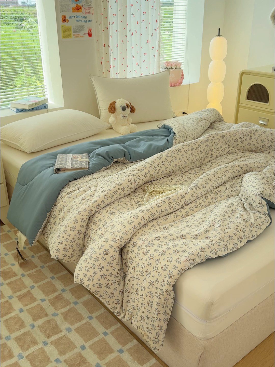 91家纺网 家纺一手货源 找家纺 弗苓家纺 2025新款糯叽叽ins风双层纱水洗棉冬被被子被芯 安妮兔