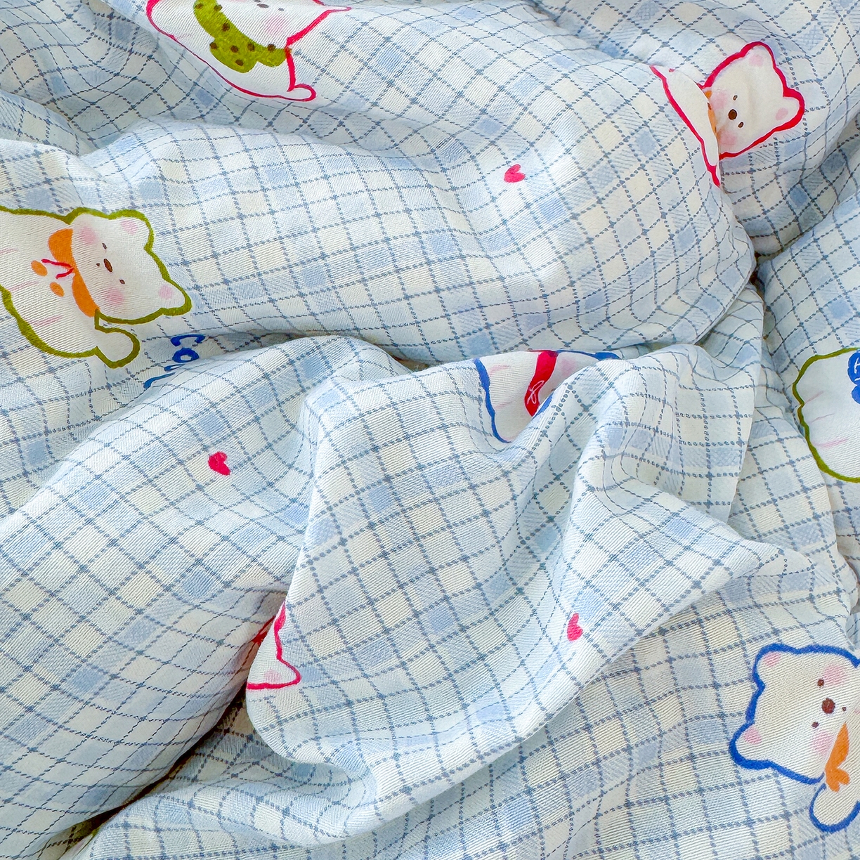 91家纺网 家纺一手货源 找家纺 弗苓家纺 2025新款糯叽叽ins风双层纱水洗棉冬被被子被芯 西高地