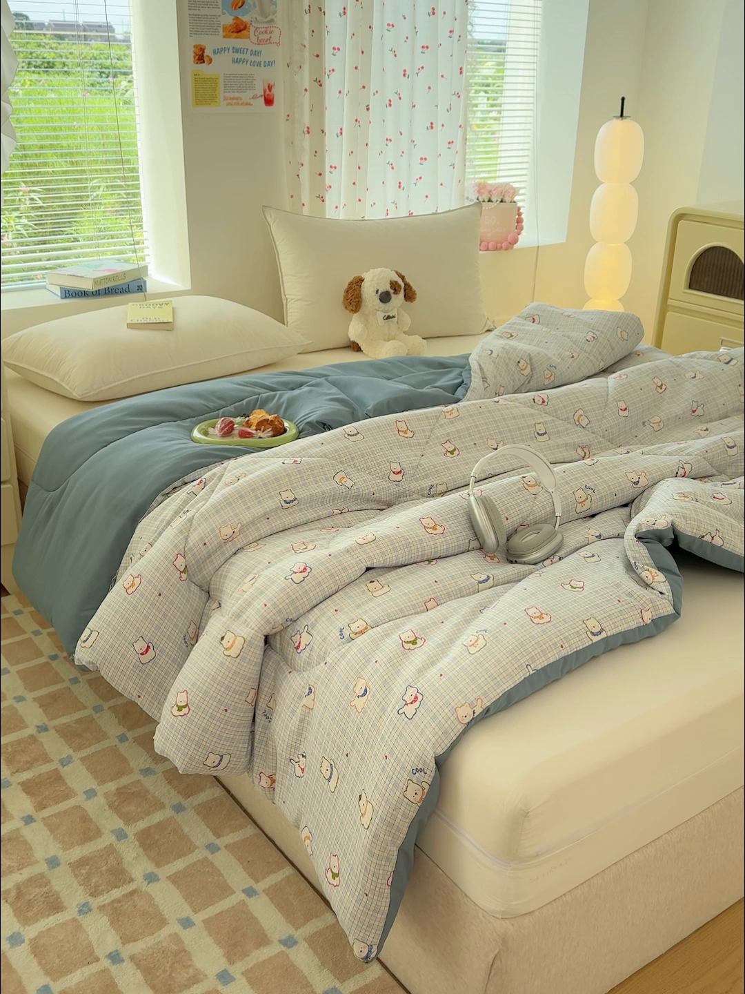 91家纺网 家纺一手货源 找家纺 弗苓家纺 2025新款糯叽叽ins风双层纱水洗棉冬被被子被芯 西高地