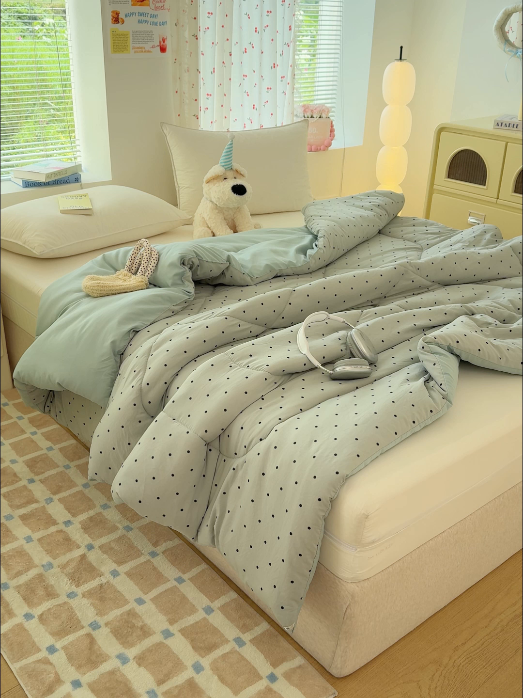 91家纺网 家纺一手货源 找家纺 弗苓家纺 2025新款糯叽叽ins风双层纱水洗棉冬被被子被芯 海盐-蓝