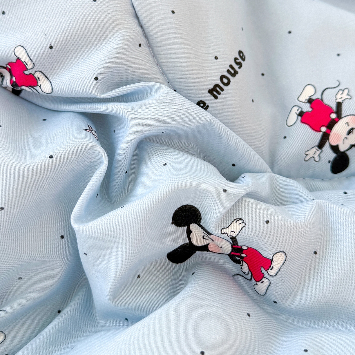 91家纺网 家纺一手货源 找家纺 弗苓家纺 2025新款糯叽叽ins风双层纱水洗棉冬被被子被芯 米奇妙妙