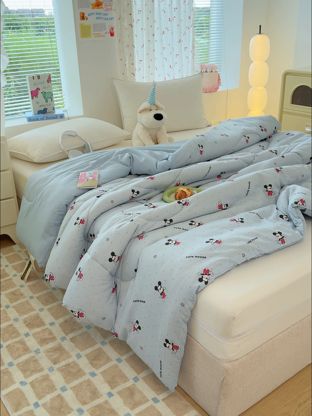 91家纺网 家纺一手货源 找家纺 弗苓家纺 2025新款糯叽叽ins风双层纱水洗棉冬被被子被芯 米奇妙妙