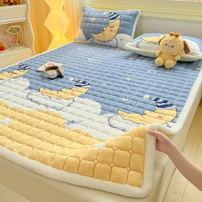 91家纺网 家纺一手货源 找家纺 （总）优品惠 2025新款牛奶绒床垫床褥垫子床护垫冬季加绒加厚夹棉床盖