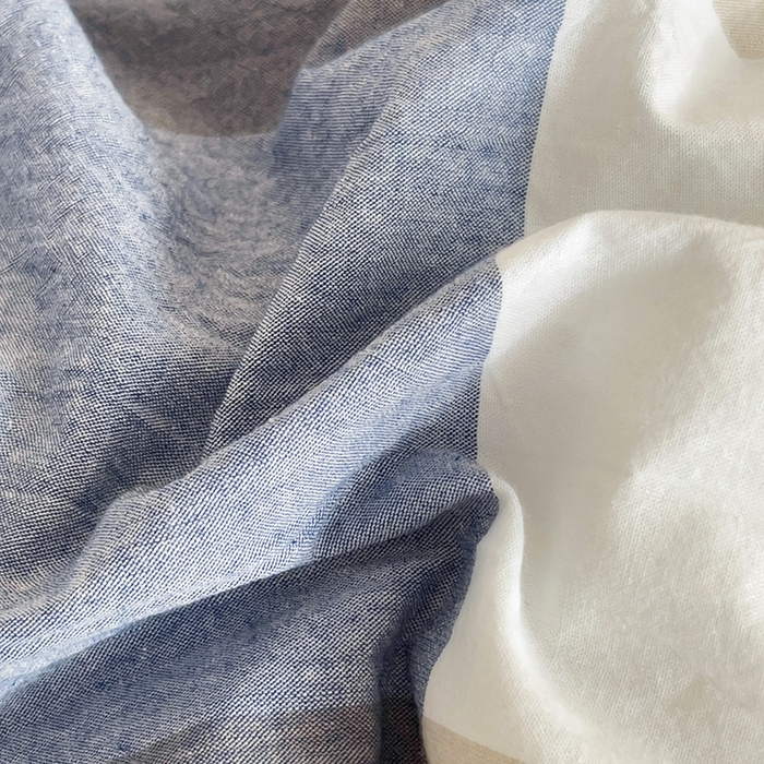 91家纺网 家纺一手货源 找家纺 千姿梦 2025新款全棉水洗棉四件套 蓝大格